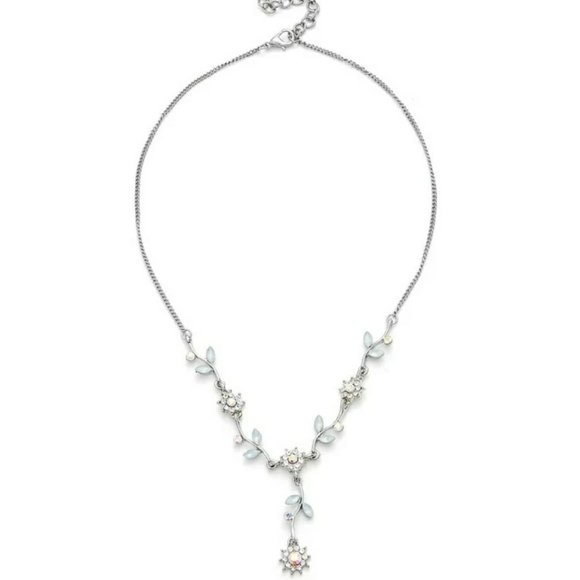 Rhinestone Flower Pendant Necklace - Picture 2 of 5